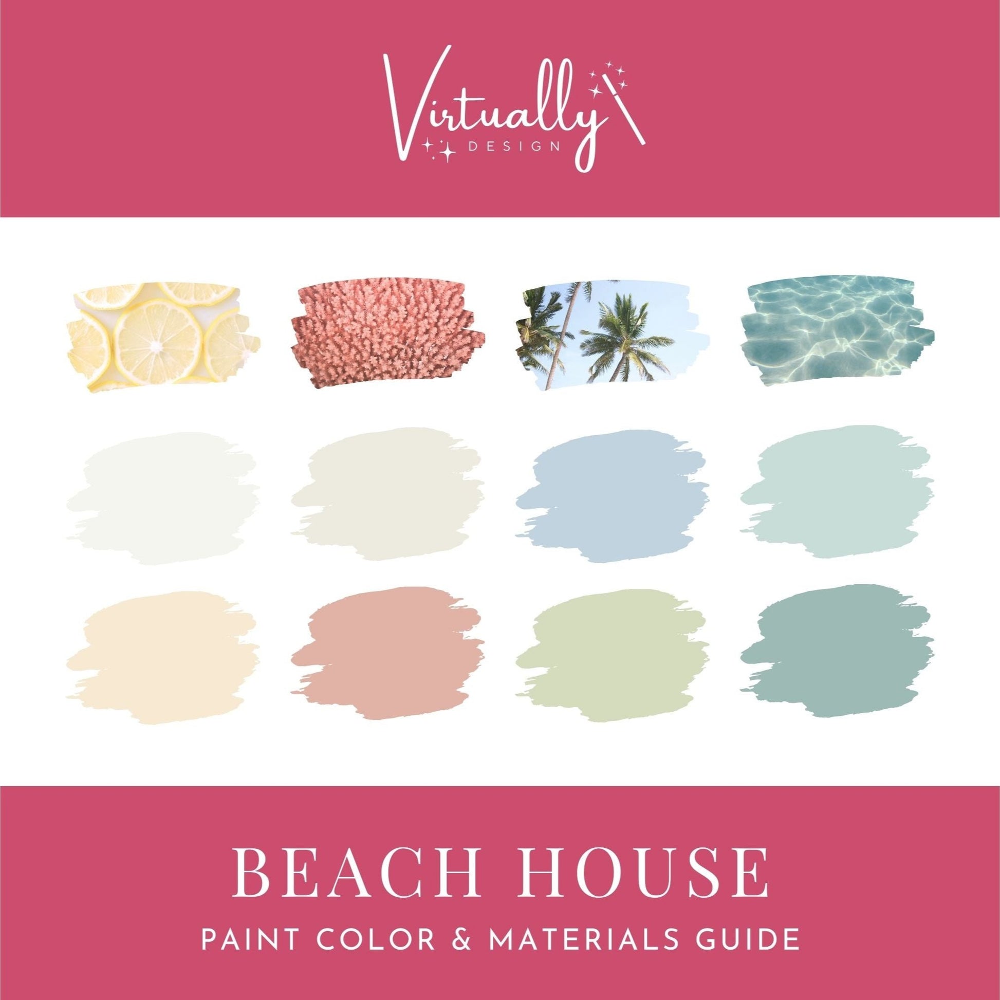 Beach House Paint Colors, Paint Color Palette for Whole House Interior | Virtually Design