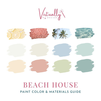 Beach House Paint Colors, Paint Color Palette for Whole House Interior | Virtually Design