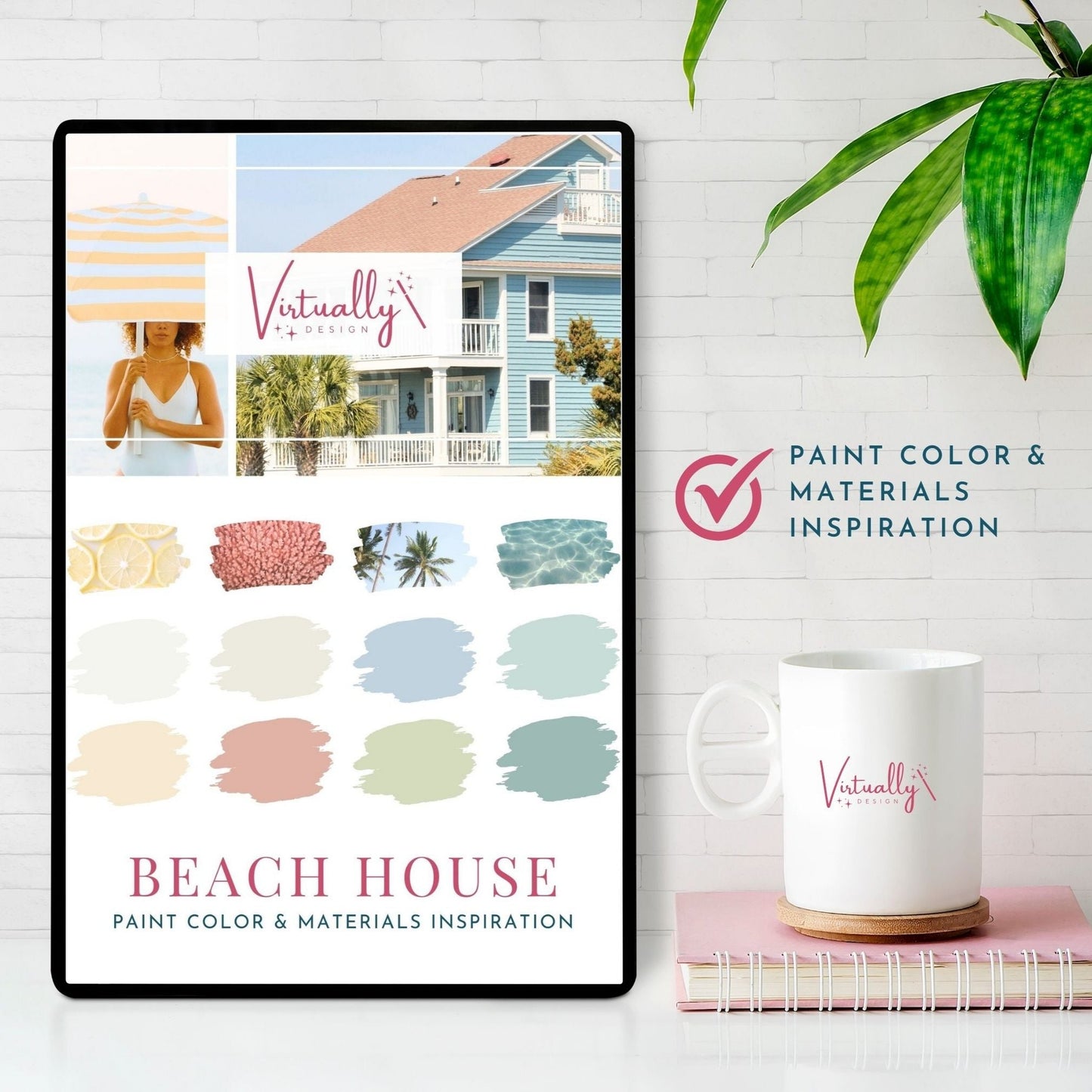 Beach House Paint Colors, Paint Color Palette for Whole House Interior | Virtually Design