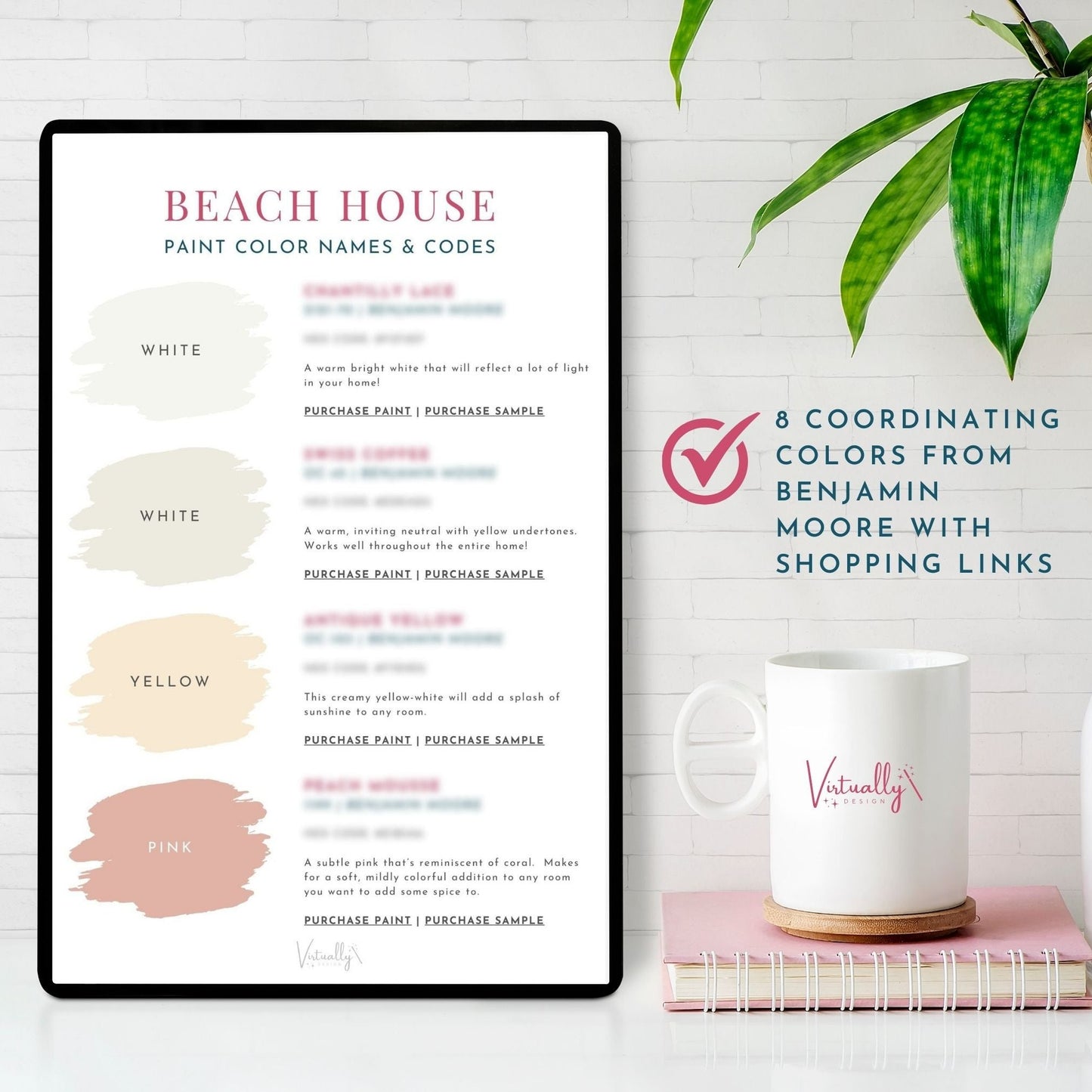 Beach House Paint Colors, Paint Color Palette for Whole House Interior | Virtually Design