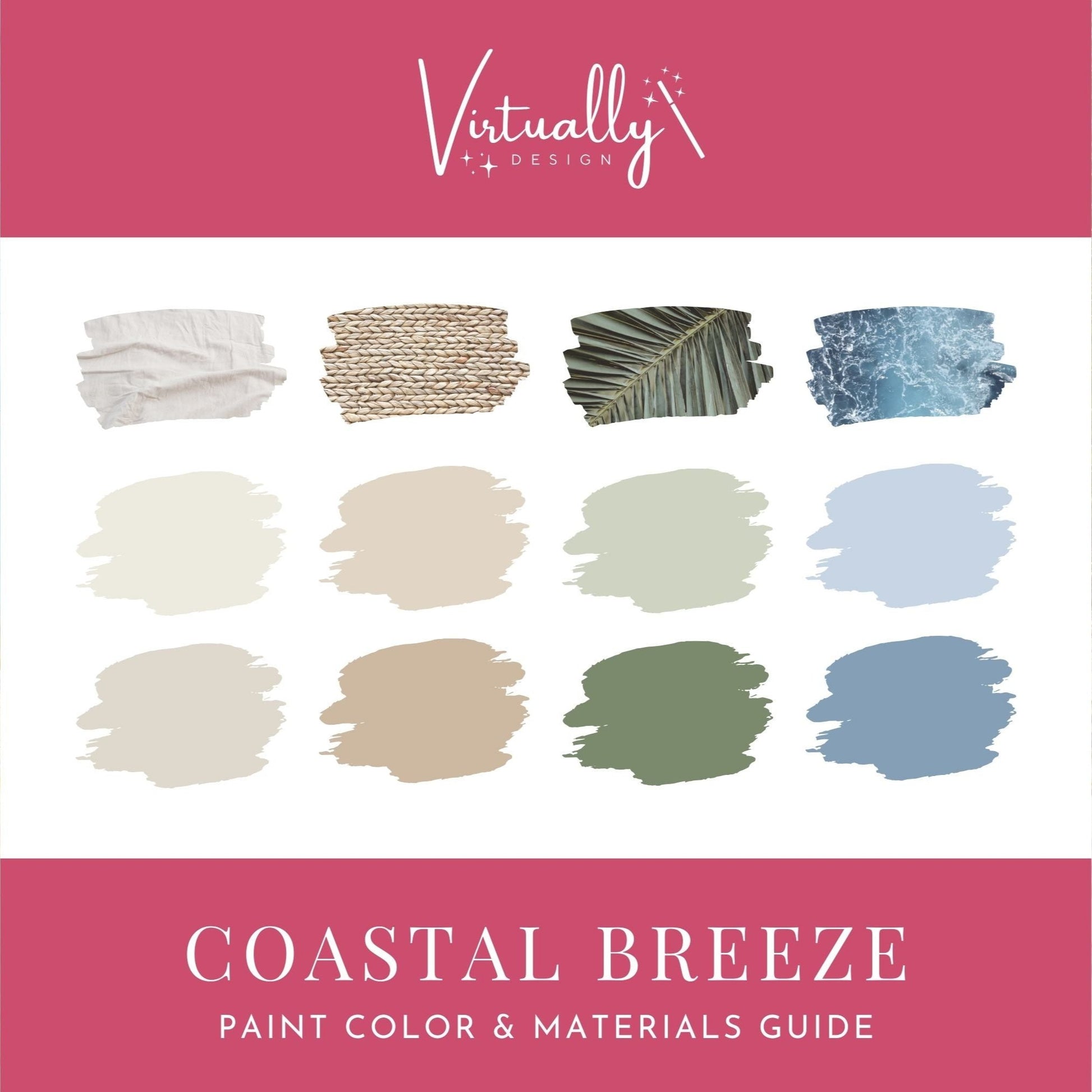 Coastal Color Palette, Paint Color Palette for Whole House Interior | Virtually Design