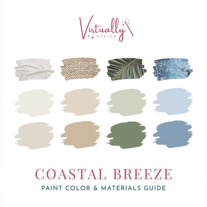 Coastal Color Palette, Paint Color Palette for Whole House Interior | Virtually Design