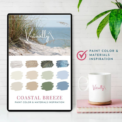 Coastal Color Palette, Paint Color Palette for Whole House Interior | Virtually Design