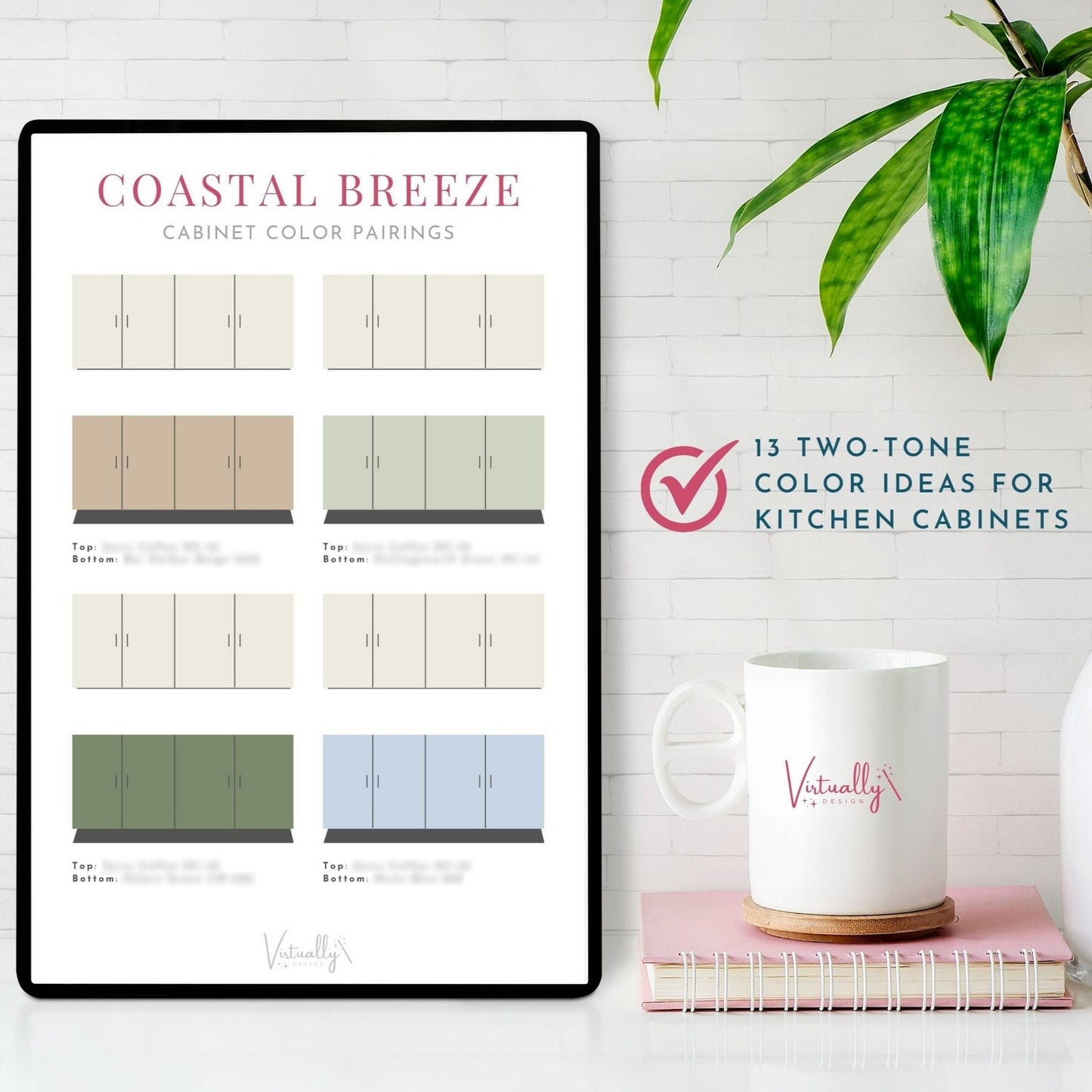 Coastal Color Palette, Paint Color Palette for Whole House Interior - Kitchen Cabinet Color Combos | Virtually Design